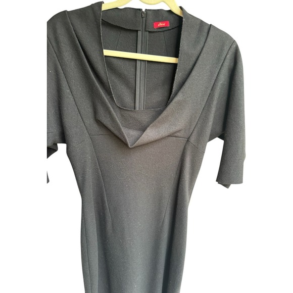 Brioni‎ Black 100% Wool Bodycon Sheath 3/4 Sleeve Dress Size 6 Or 42 Made Italy - Picture 4 of 12